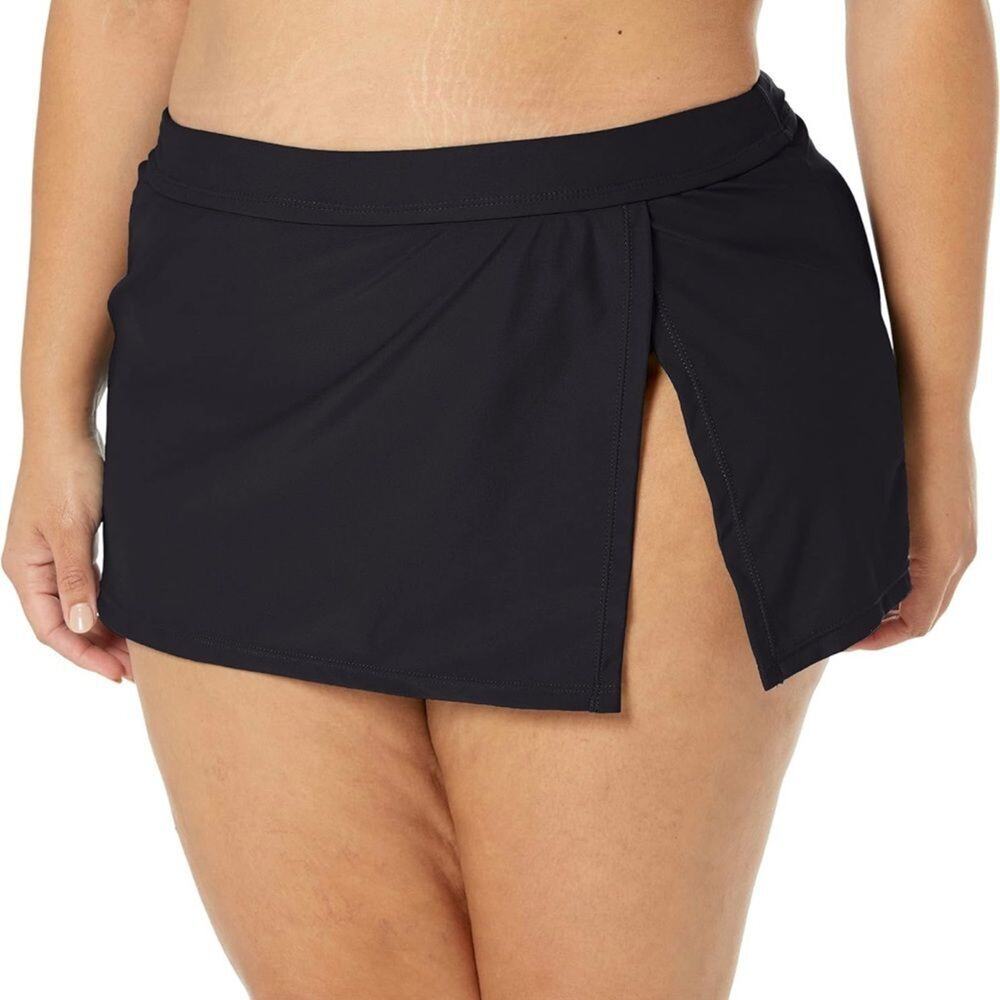 Catalina Standard Skirted Bikini Swim Bottom Size XL Black Swimsuit (219)